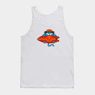 Twinnie Cat Surfer (front print) Tank Top